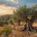 Old Olive Tree Field Ancient Gnarly Mediterranean