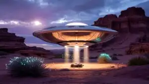 Sci-Fi Movie Alien Spaceship Model 60s Aesthetic