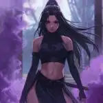 Shadow Ninja Girl With Purple Smoke