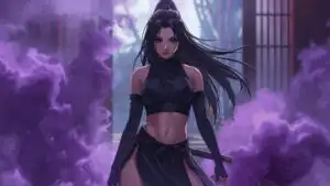 Shadow Ninja Girl With Purple Smoke