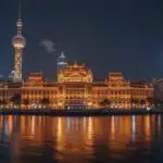 Shanghai Bund Night Skyline