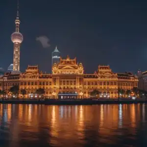 Shanghai Bund Night Skyline