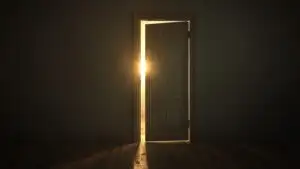 Soft Glow Through Cracked Door