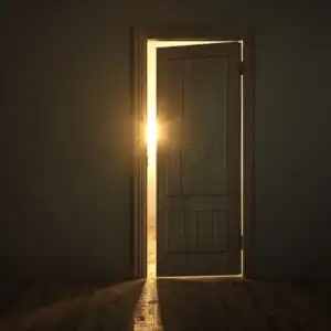 Soft Glow Through Cracked Door