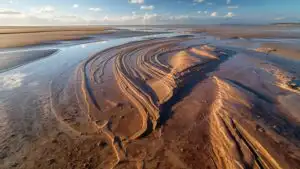 Tidal Flats Low Tide Sand Patterns Unique Abstract