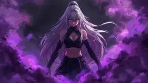White Hair Ninja Girl Shadow