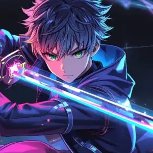Anime Boy Electric Katana