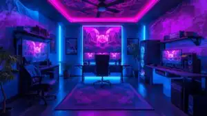 Blue and Purple RGB Gaming Room