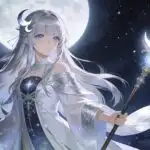 Celestial Moon Priestess Anime Girl