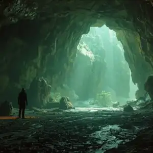 Cinematic Alien Planet Cave Exploration