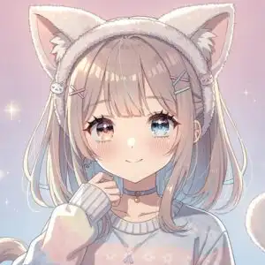 Cute Girl Wearing Oversized Cat Ears