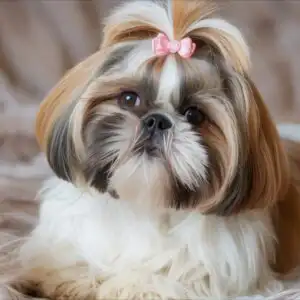 Cute Shih Tzu with Pink Bow
