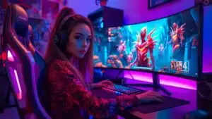 Gaming Room With Large Ultrawide Monitor