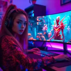 Gaming Room With Large Ultrawide Monitor
