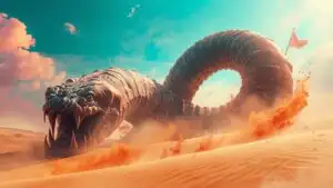 Gargantuan Worm Desert Attack Sand