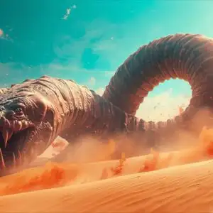 Gargantuan Worm Desert Attack Sand