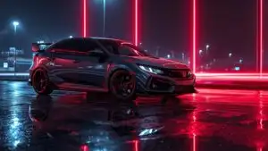 Honda Civic Type R Cyberpunk Street Lights