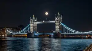 London Tower Bridge Full Moon Glow