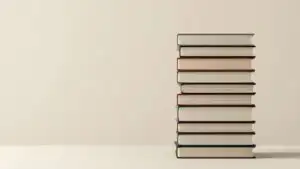 Minimalist Stacked Books Side View Clean