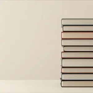 Minimalist Stacked Books Side View Clean