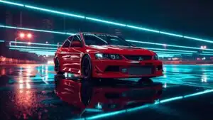 Mitsubishi Lancer Evolution Cyberpunk Street Scene