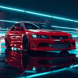 Mitsubishi Lancer Evolution Cyberpunk Street Scene