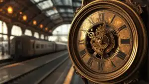 Old Train Station Clock Face Detailed Timepiece