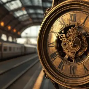 Old Train Station Clock Face Detailed Timepiece