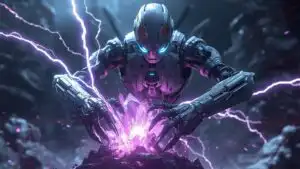 Omega Unit Draining Power From Energy Crystal