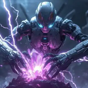 Omega Unit Draining Power From Energy Crystal