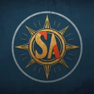 Retro Space Academy Badge Emblem