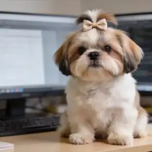 Shih Tzu Dog Cute Hair Bow