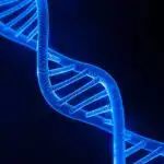 Abstract DNA Helix Structure in Blue Light