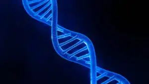 Abstract DNA Helix Structure in Blue Light