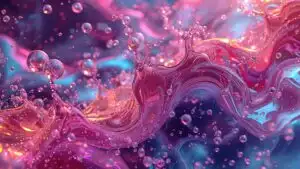 Abstract Liquid Bubbles Neon Flow