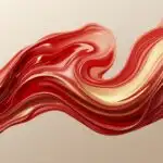 Abstract Liquid Flowing Red Gold Texture Luxury Art