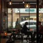 Coffee Shop Window View Scene