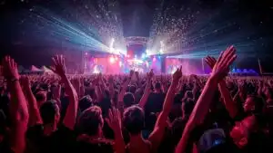 Concert Crowd Hands Up Lights