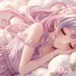 Cute Girl Sleeping On Cloud Pillow