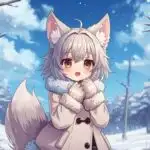 Cute Wolfgirl In Snowy Forest