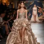 Fashion Model Walking Runway Dress