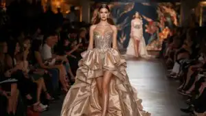 Fashion Model Walking Runway Dress