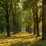 Forest Photography Sun Dappled Tree Line