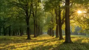 Forest Photography Sun Dappled Tree Line