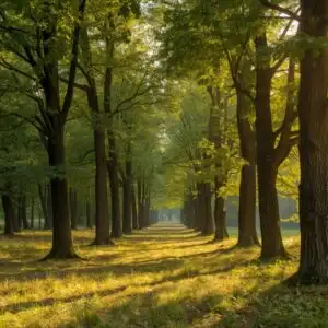 Forest Photography Sun Dappled Tree Line