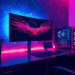 Gamer Desk With Wall-Mounted Monitor
