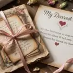 Love Letters on Old Paper Image