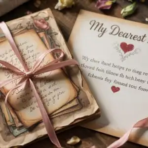 Love Letters on Old Paper Image