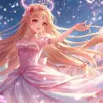 Magical Princess Girl Casting Star Spells