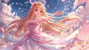 Magical Princess Girl Casting Star Spells